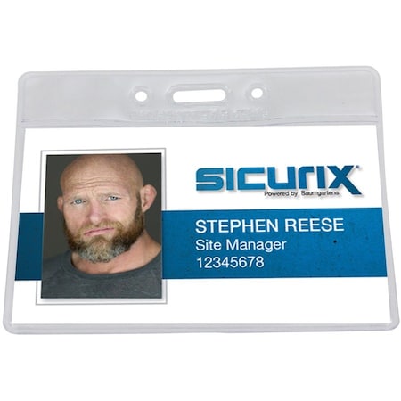 Sicurix ID Badge Holder, Horizontal, 2-1/2"x3-1/2", 50/PK, Clear PK BAU67815